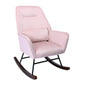HomeMiYN Velvet Lounge Rocking Chair Light Pink Upholstered Accent Chair
