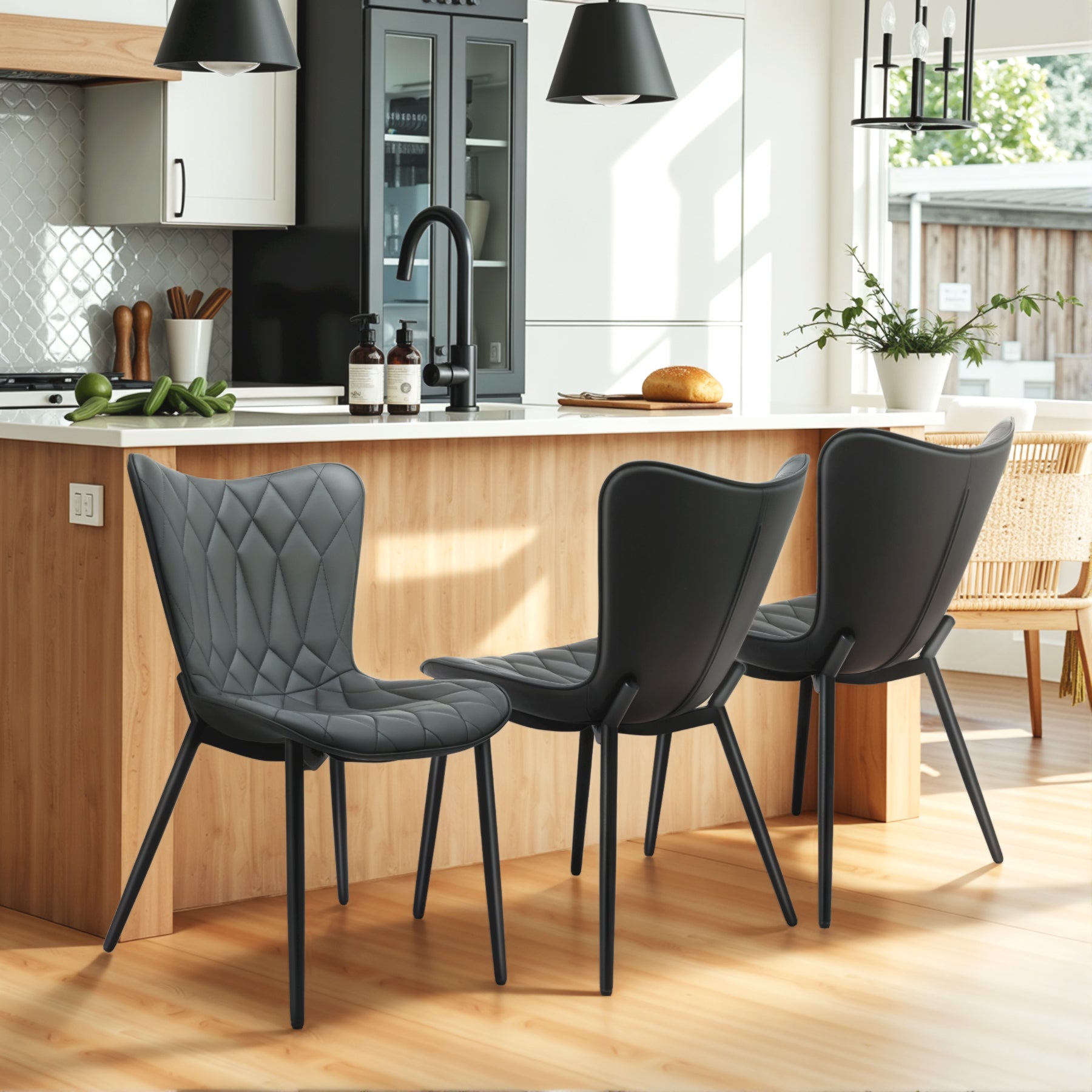 Cat Scratch Leather High Bar Stool