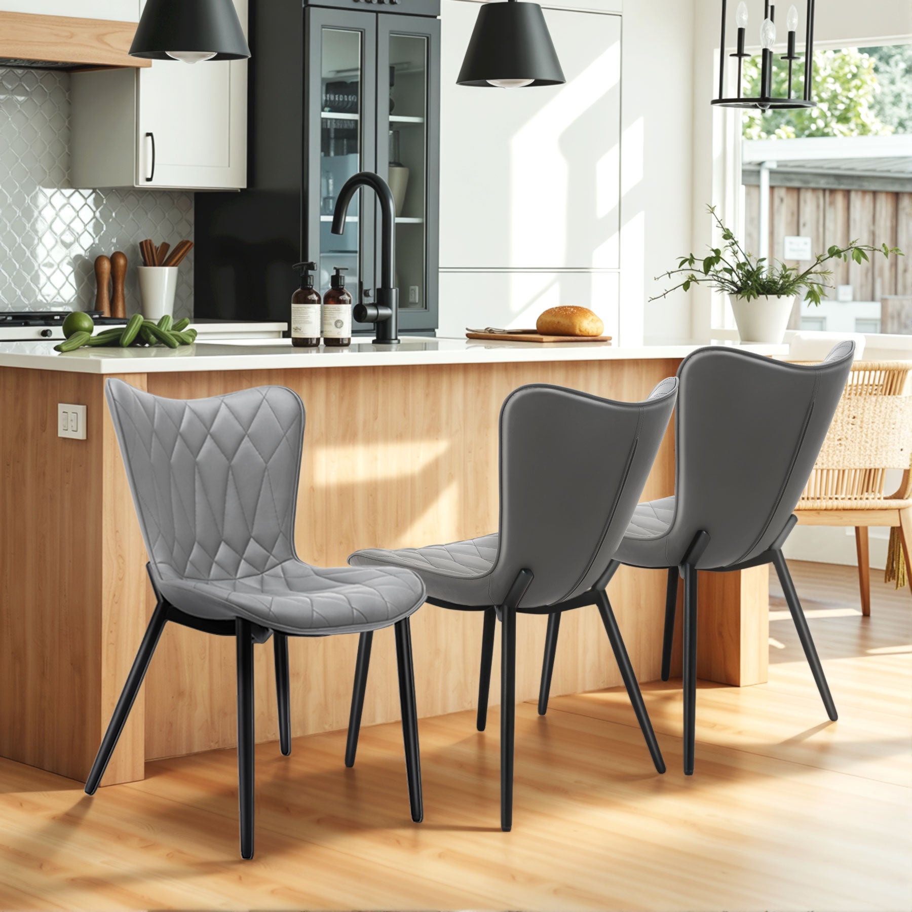 Cat Scratch Leather High Bar Stool