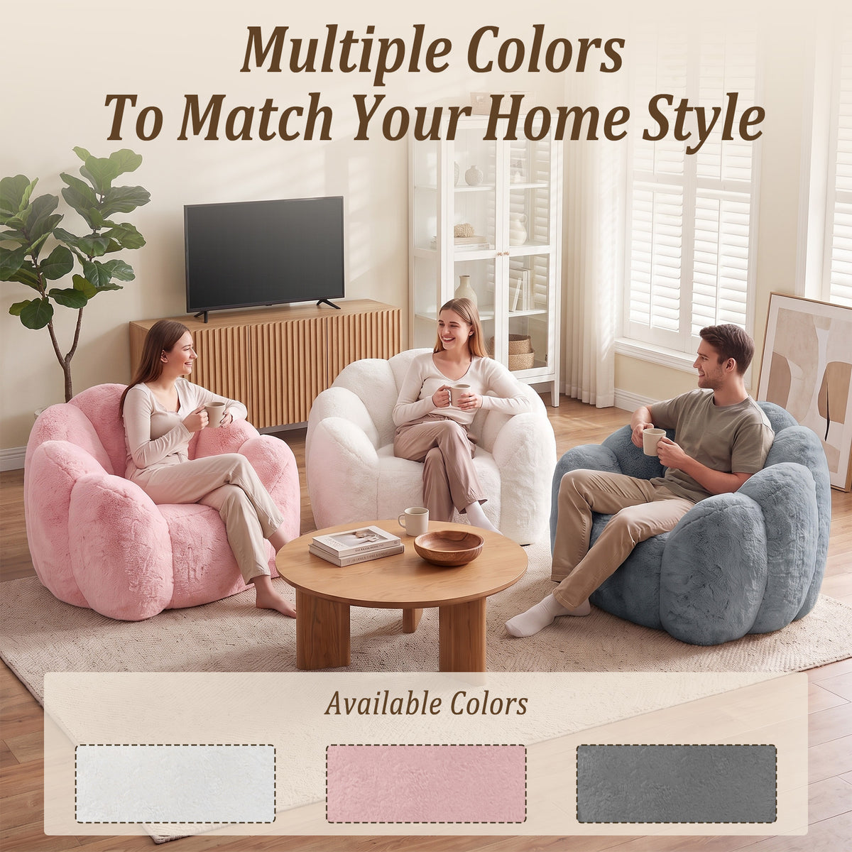 HomeMiYN Flower Shaped Bean Bag Chair for Adults