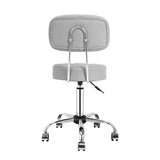 Swivel Round Rolling Stool with Backrest Tattoo Computer Lounge Dinning Pub Gray