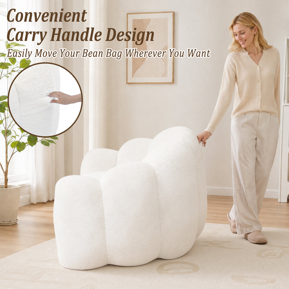 HomeMiYN Flower Shaped Bean Bag Chair for Adults
