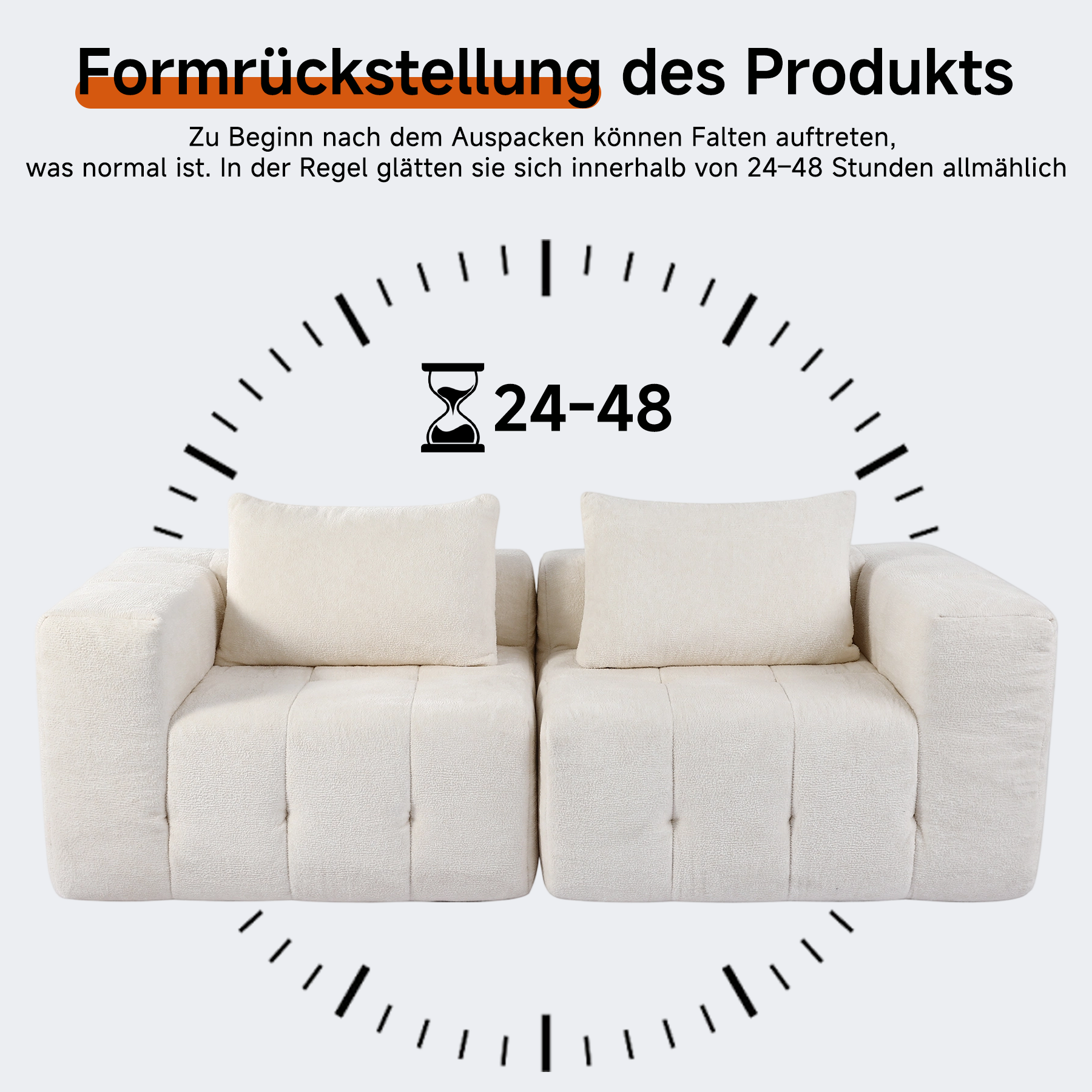 2er Boneless Sofa, Modular Sofa aus Chenille, Ohne Montage | Cloud Couch, Komprimiertes Sofa, hochelastisch, frei kombinierbares Wohnzimmer Sofa bis 240 kg