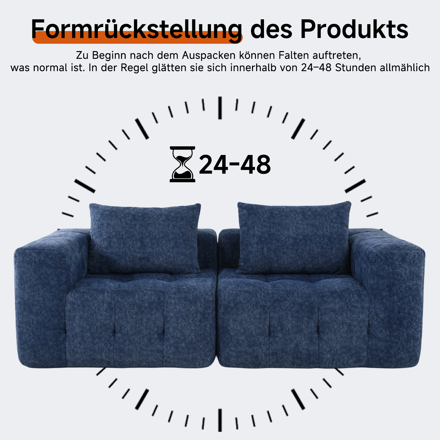 2er Boneless Sofa, Modular Sofa aus Chenille, Ohne Montage | Cloud Couch, Komprimiertes Sofa, hochelastisch, frei kombinierbares Wohnzimmer Sofa bis 240 kg
