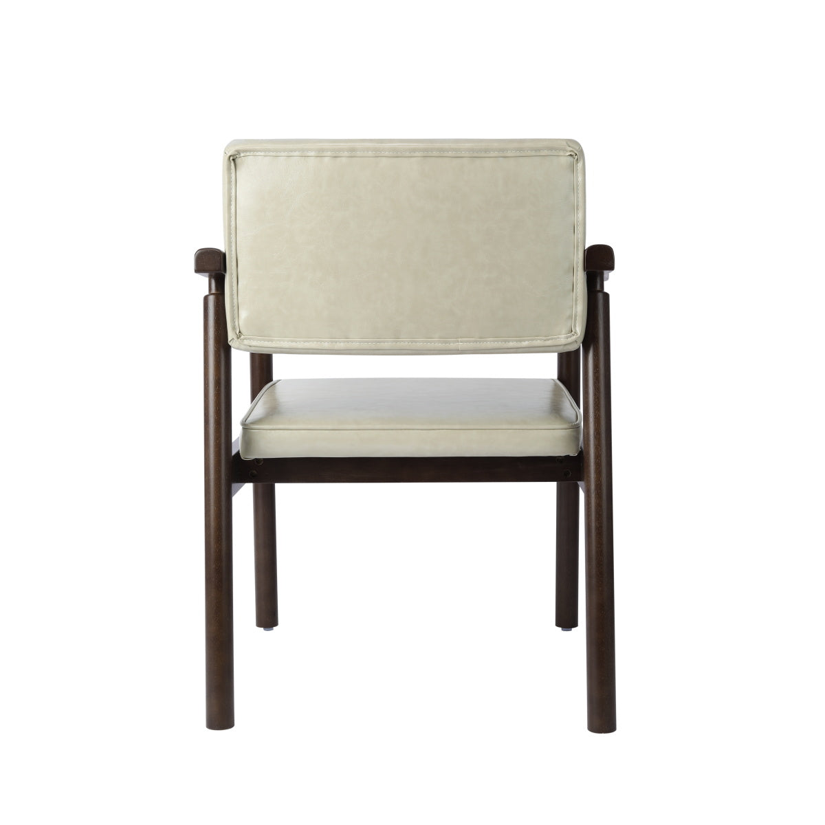 Walnut-Stained Hardwood Lounge Chair in Gray Vegan Leather