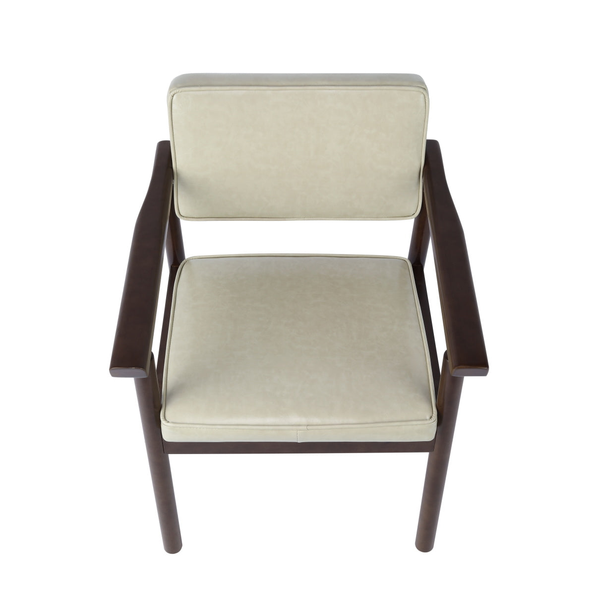 Walnut-Stained Hardwood Lounge Chair in Gray Vegan Leather