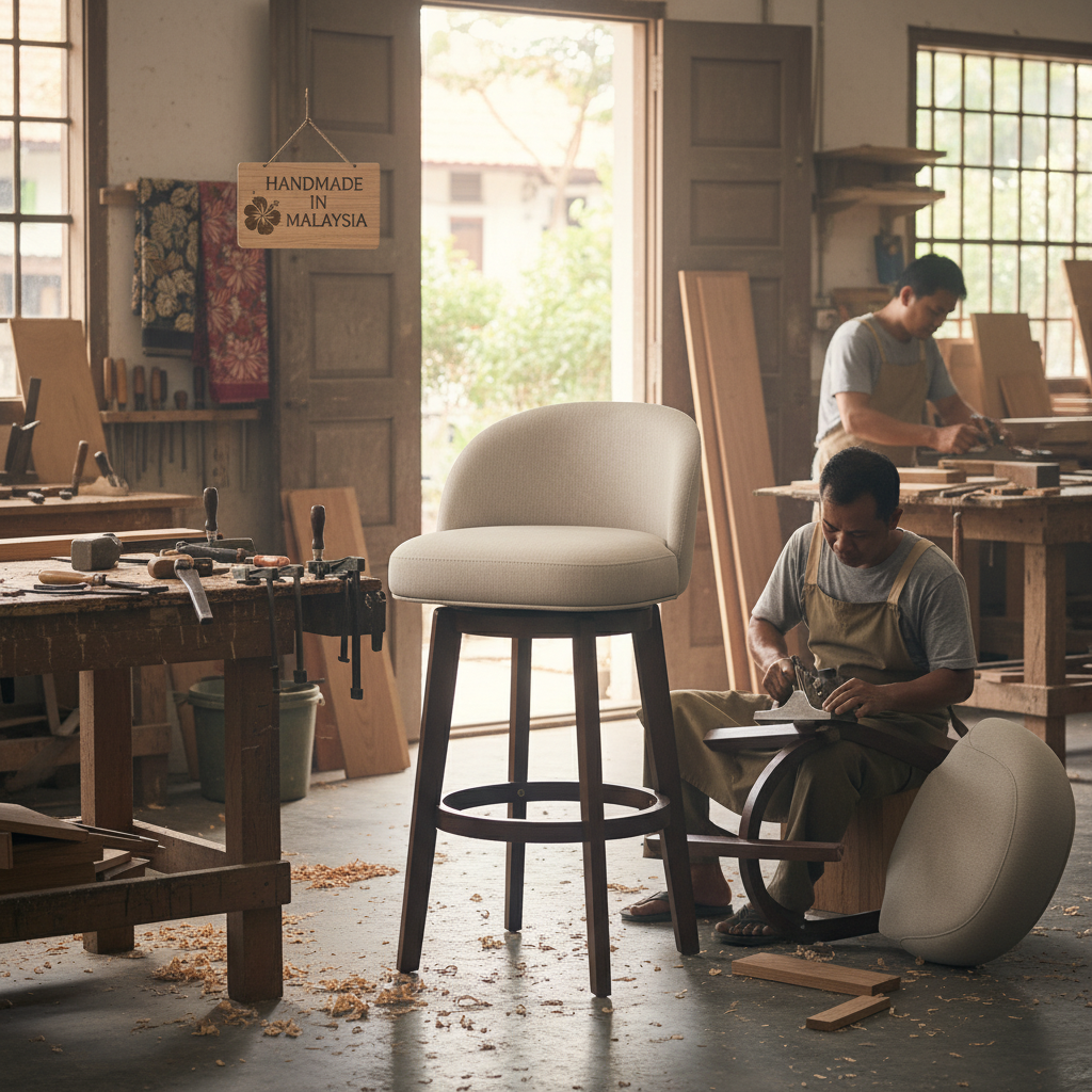 Modern Swivel Bar Stool #base-shape_Round Base #color_Dove Gray