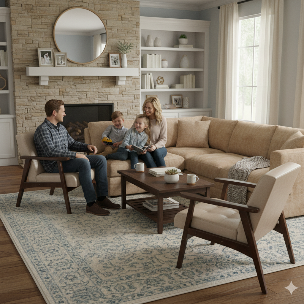 HomeMiYN Mid-Century Armchairs Retro Tufted Faux Leather Accent Chair