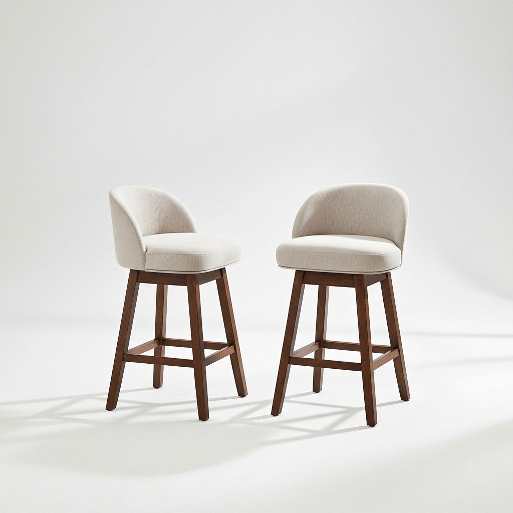 Modern Swivel Bar Stool #base-shape_Square Base #color_Dove Gray