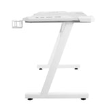 HomeMiYN Computer Desk HomeMiYN Modified Gaming Desk Z-Shape Gaming Computer Desk White