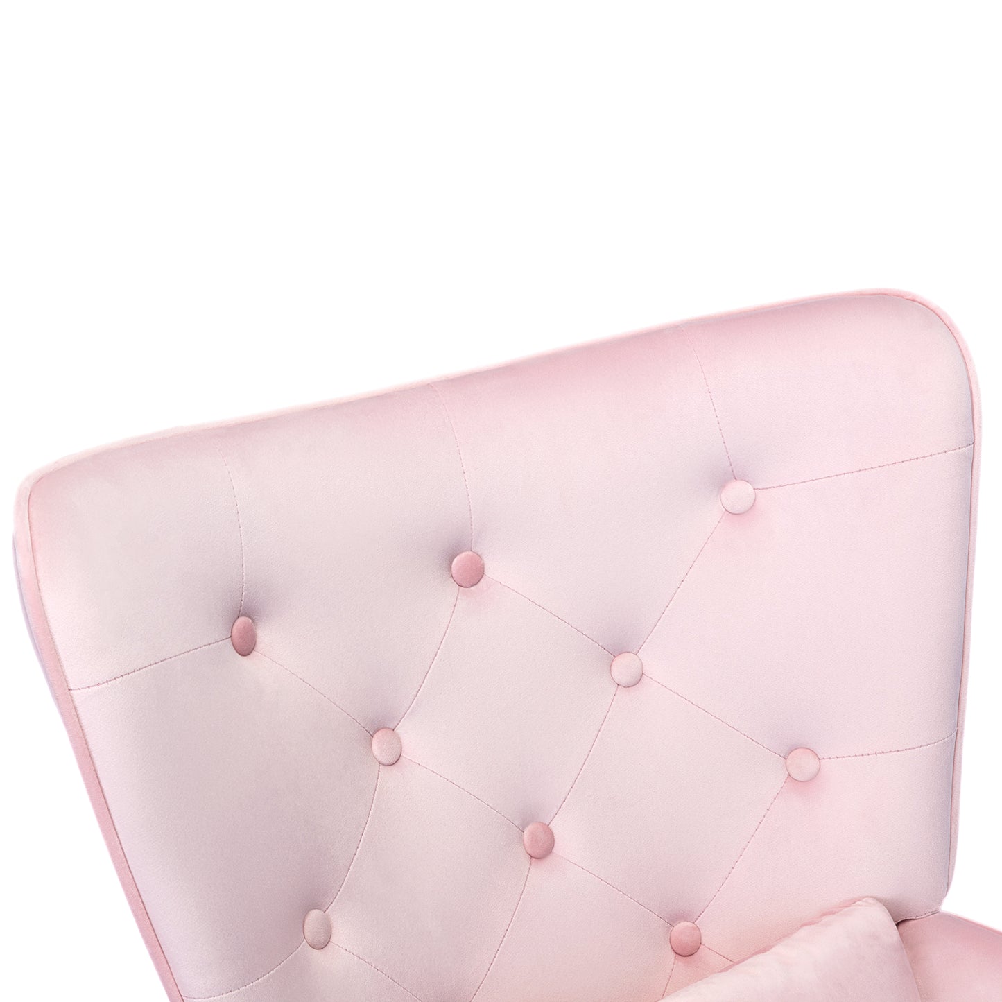 HomeMiYN Velvet Accent Chair Tufted Buttoned Wingback Armchair Pink