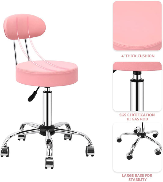 HomeMiYN Office Bar Chairs Stool Adjustable Counter Chair with Back