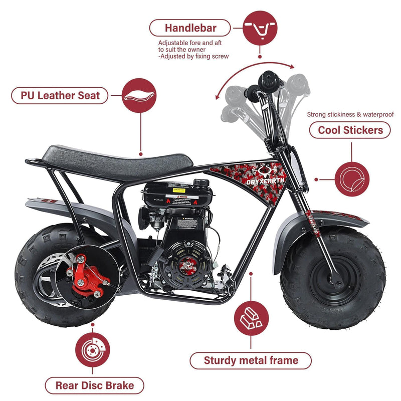 ORXYEARTH Mini Dirt Bike for Kids Gas Powered Dirt Pit Bikes Off-Road Motorcycle