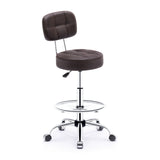 HomeMiYN Swivel Stool Roller Stool Foot Ring Office Stool Height Adjustable 3 Colors