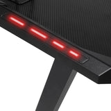 HomeMiYN Gaming Desk RGB Effect Lighting Ergonomic Computer Game Desk Black