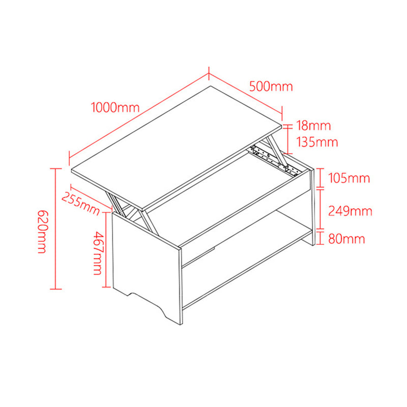 HomeMiYN Multifunctional Folding Lift-Top Coffee Table