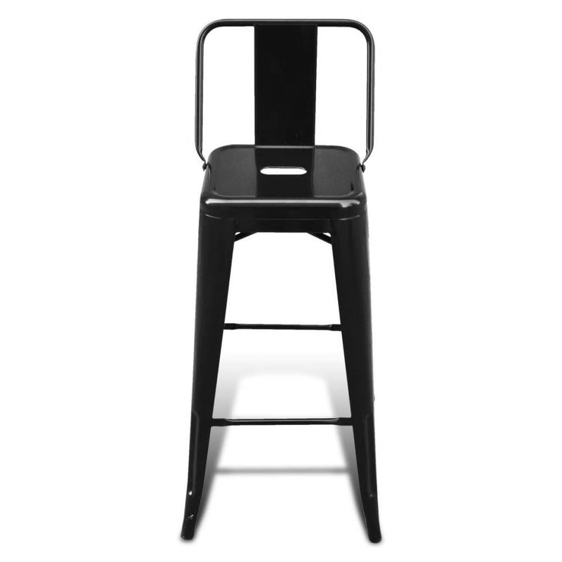 HomeMiYN Modern Square Bar Stool 2 pcs Black