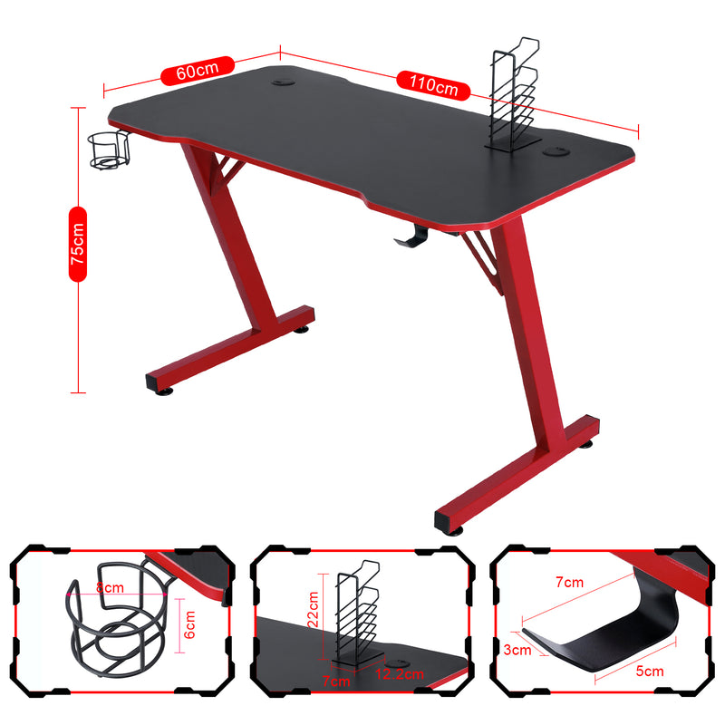 HomeMiYN Computer Desk HomeMiYN Modified Gaming Desk Z-Shape Gaming Computer Desk