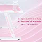 HomeMiYN Gaming Desk RGB Effect Lighting Ergonomic Computer Game Desk Pink