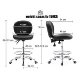 Drafting Chair with Wheels Ergonomic Studio Chair with Adjustable Footrest 2 Colors