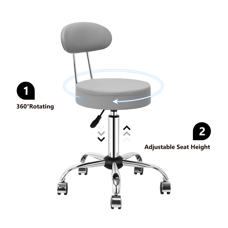 HomeMiYN Office Bar Chairs Stool Adjustable Counter Chair with Back