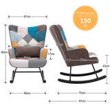 HomeMiYN Rocking Chair for Nursery Patchwork Accent High Back Rocking Chair