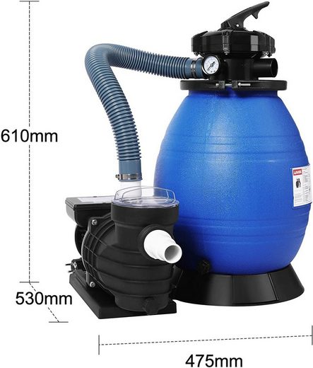 HomeMiYN Pool Filter Pump Sand Filter System Pump 10.8m³/h And 370W