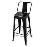 HomeMiYN Modern Square Bar Stool 2 pcs Black